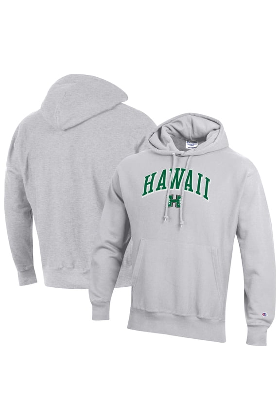 Men's Champion Gray Hawaii Rainbow Warriors Reverse Weave Hoodie