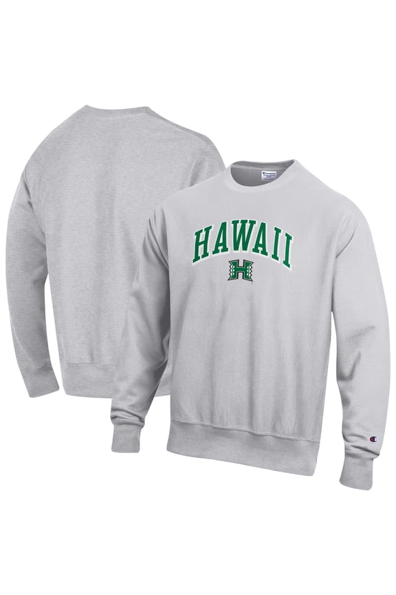 Men's Champion Gray Hawaii Rainbow Warriors Reverse Weave Sweatshirt
