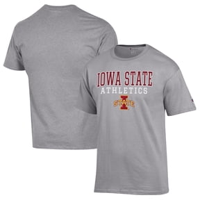 Men's Champion Gray Iowa State Cyclones Athletics Logo Stack T-Shirt