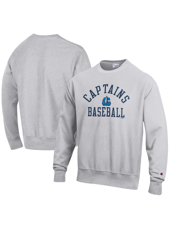 Men's Champion Gray Lake County Captains Baseball Reverse Weave Pullover Sweatshirt