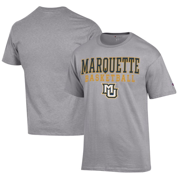 Men's Champion  Gray Marquette Golden Eagles Icon Logo Basketball Jersey T-Shirt
