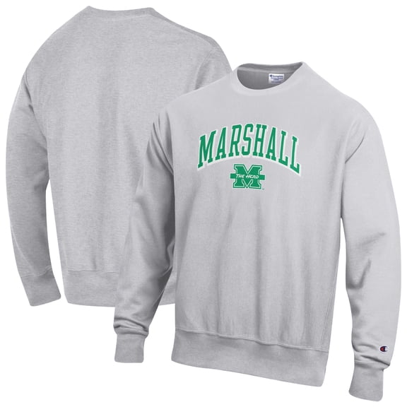 Men's Champion Gray Marshall Thundering Herd Reverse Weave Sweatshirt