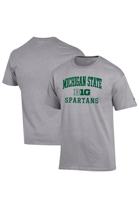 Men's Champion Gray Michigan State Spartans Big Ten T-Shirt