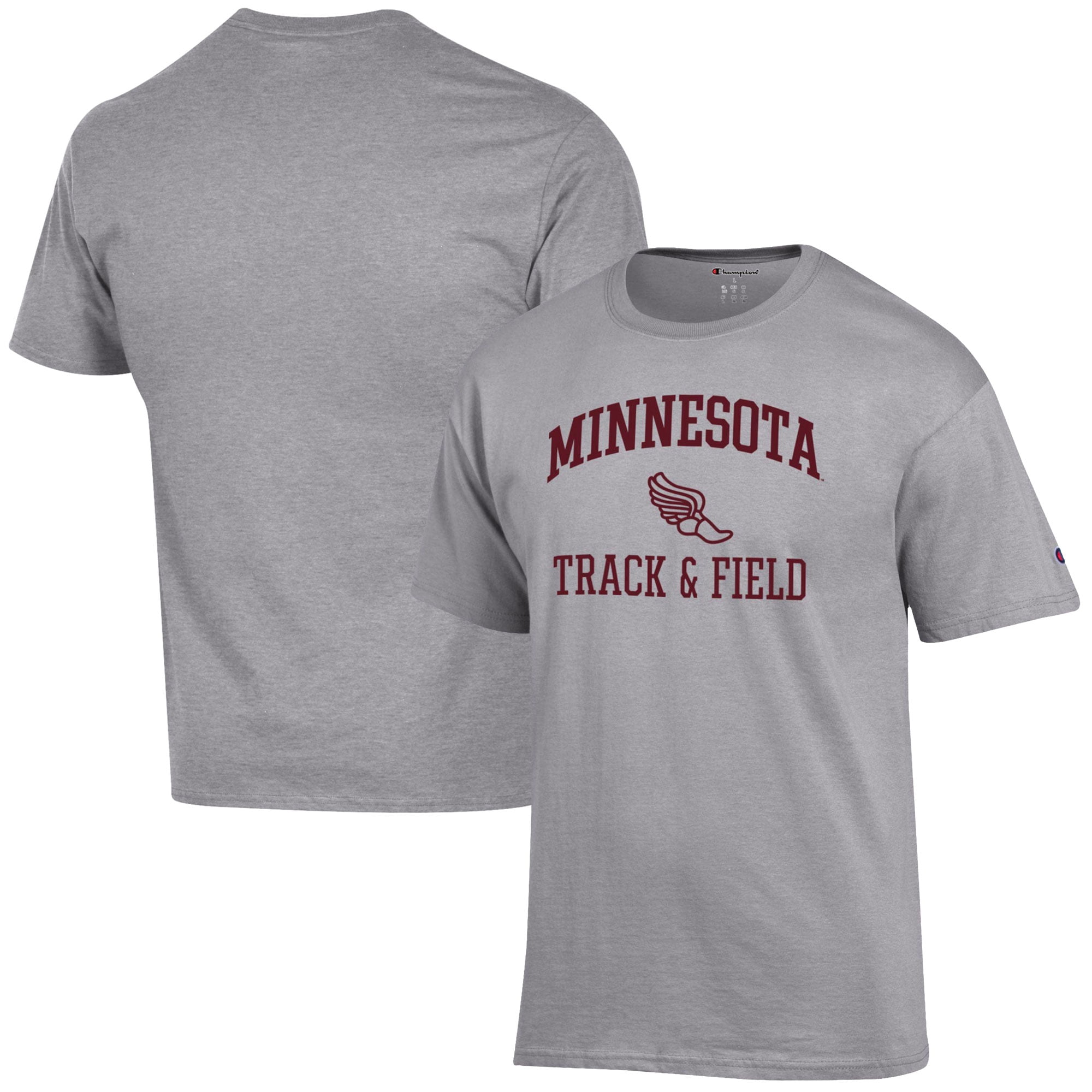 Men's Champion  Gray Minnesota Golden Gophers Track & Field Icon T-Shirt