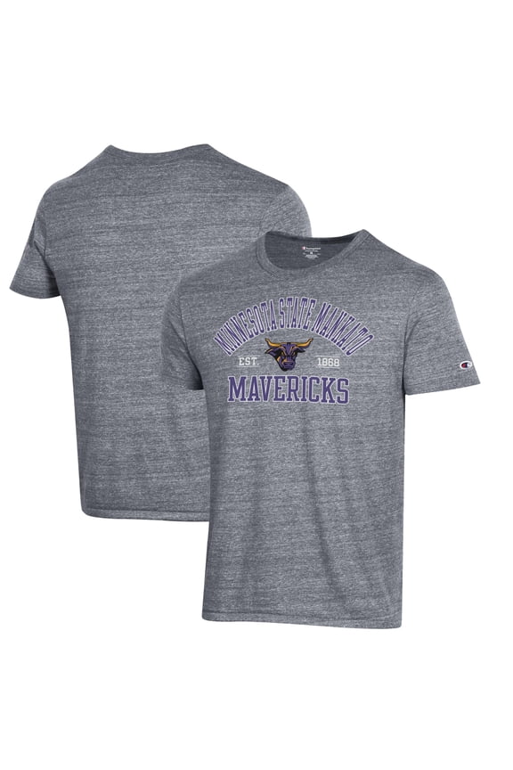 Men's Champion Gray Minnesota State University Mankato Ultimate Tri-Blend T-Shirt
