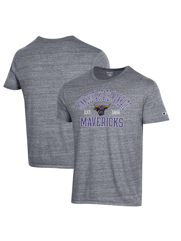 Men's Champion Gray Minnesota State University Mankato Ultimate Tri-Blend T-Shirt