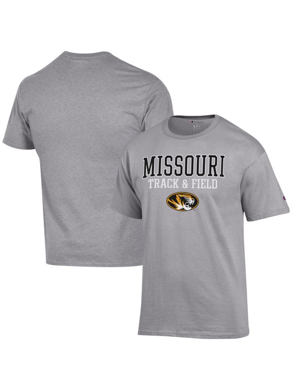 Men's Champion Gray Missouri Tigers Track & Field Stack T-Shirt