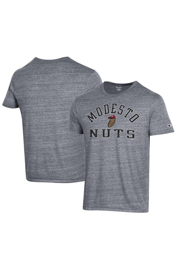 Men's Champion Gray Modesto Nuts Ultimate Tri-Blend T-Shirt
