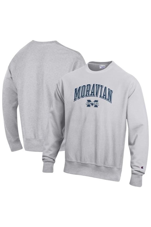 Men's Champion Gray Moravian Greyhounds Reverse Weave Sweatshirt