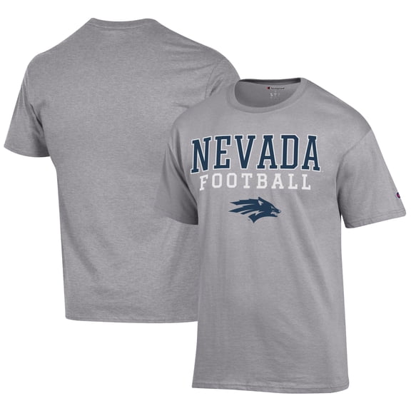 Men's Champion Gray Nevada Wolf Pack Football Jersey T-Shirt