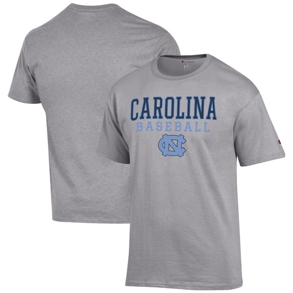 Men's Champion Gray North Carolina Tar Heels Baseball Stack T-Shirt