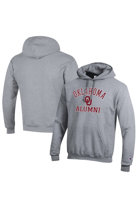 Men's Champion Gray Oklahoma Sooners Alumni Logo Pullover Hoodie