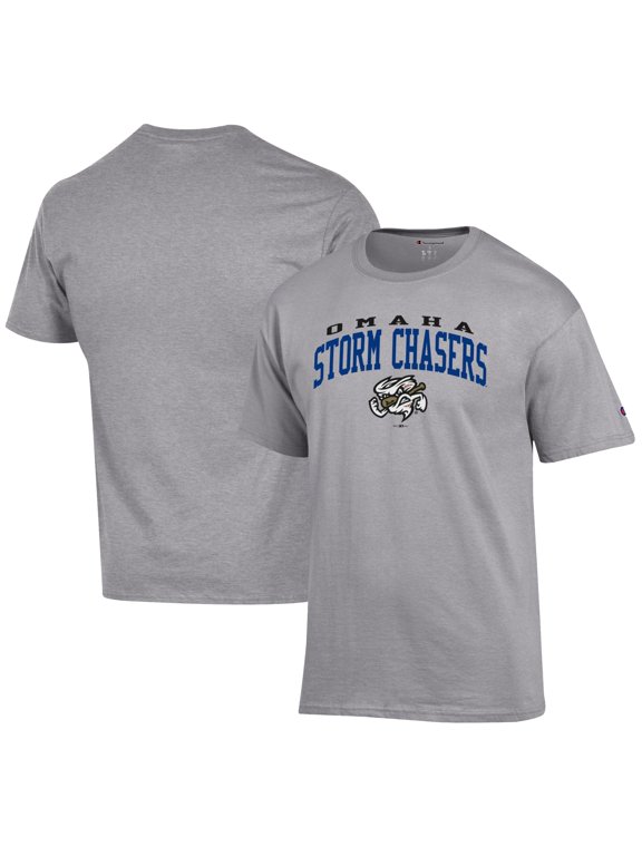 Men's Champion Gray Omaha Storm Chasers Jersey T-Shirt