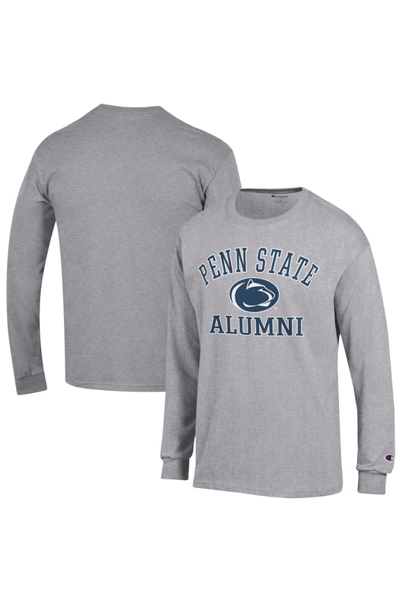 Men's Champion Gray Penn State Nittany Lions Alumni Logo Long Sleeve T-Shirt