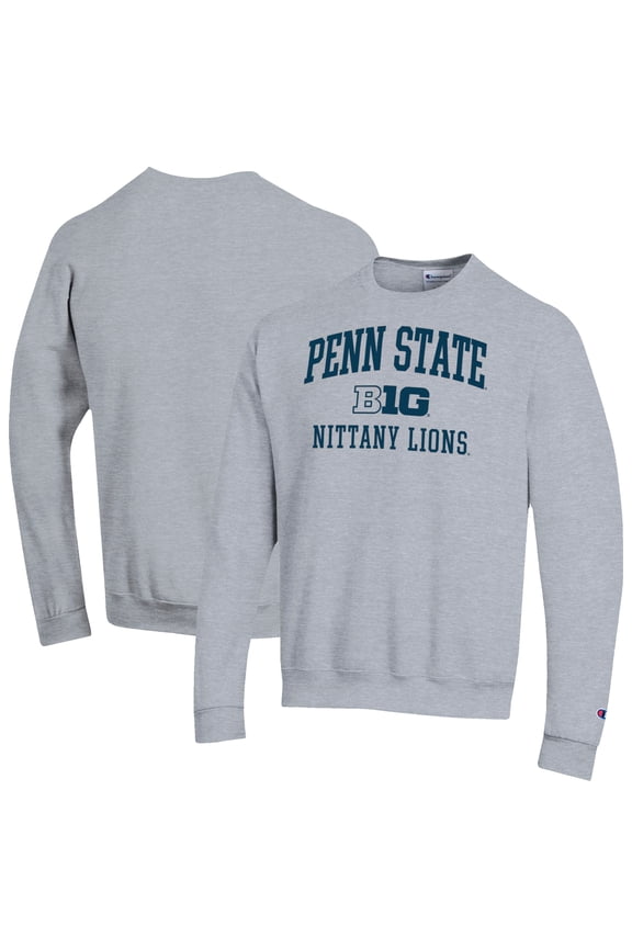 Men's Champion Gray Penn State Nittany Lions Big Ten Powerblend Pullover Sweatshirt