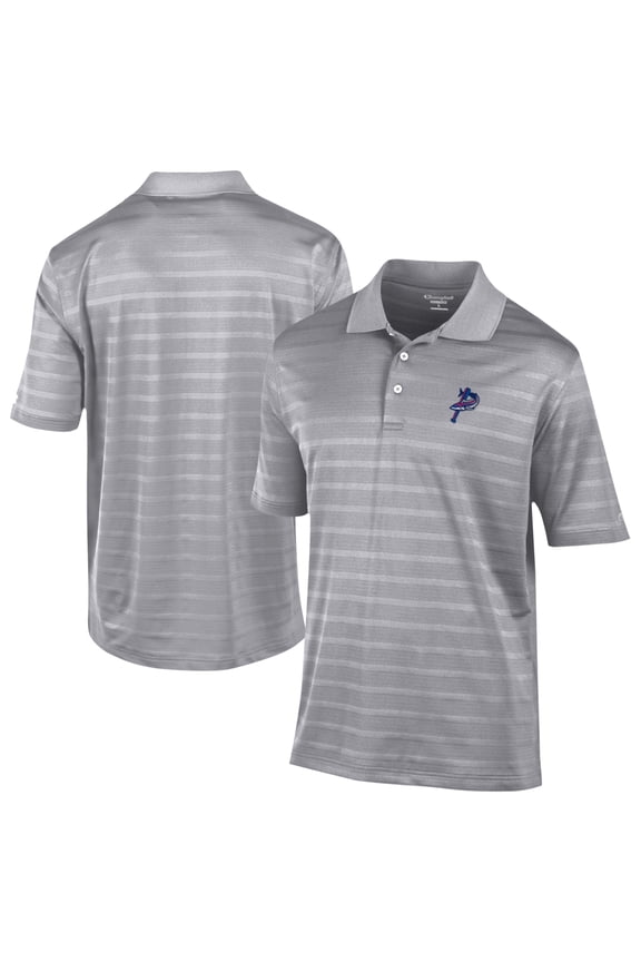 Men's Champion  Gray Pensacola Blue Wahoos Textured Solid Polo