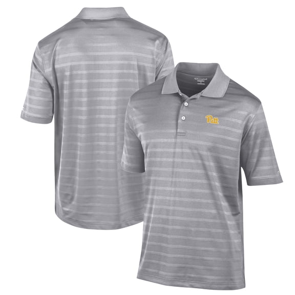 Men's Champion Gray Pitt Panthers Textured Solid Polo