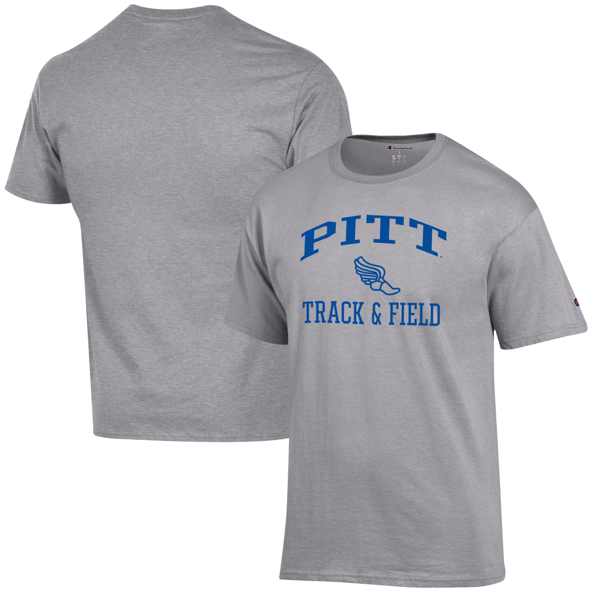 Men's Champion  Gray Pitt Panthers Track & Field Icon T-Shirt