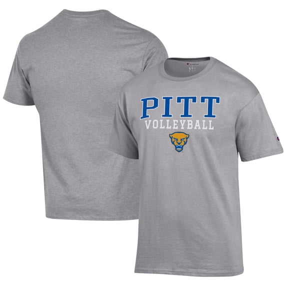 Men's Champion Gray Pitt Panthers Volleyball Stack T-Shirt