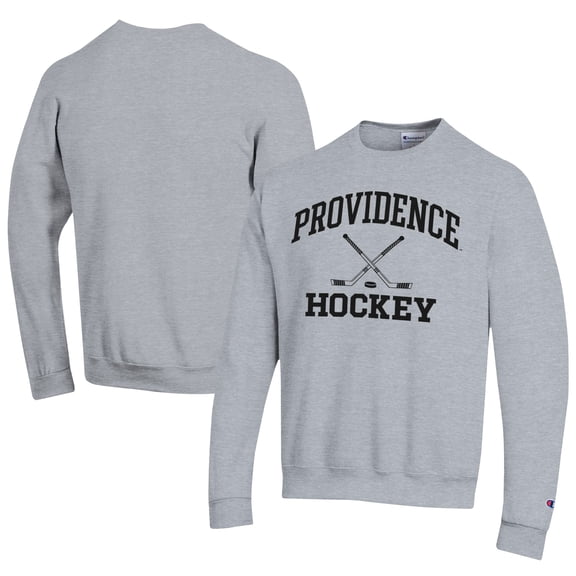Men's Champion  Gray Providence Friars Icon Logo Hockey Eco Powerblend Pullover Sweatshirt