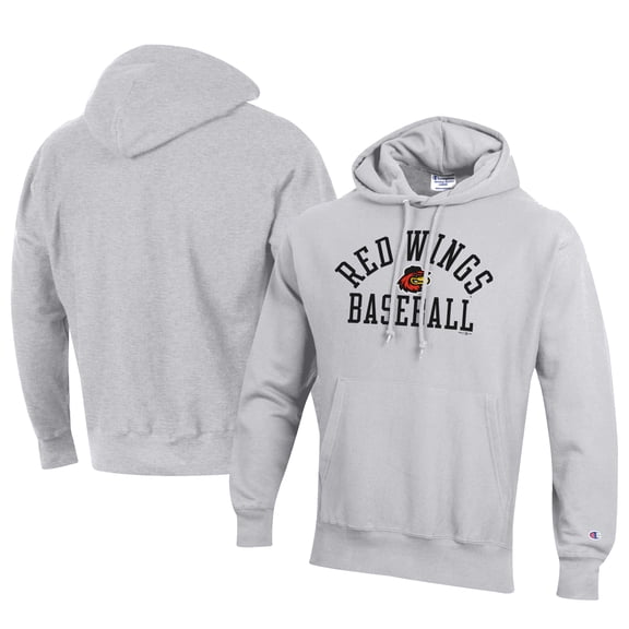 Men's Champion Gray Rochester Red Wings Baseball Reverse Weave Pullover Hoodie