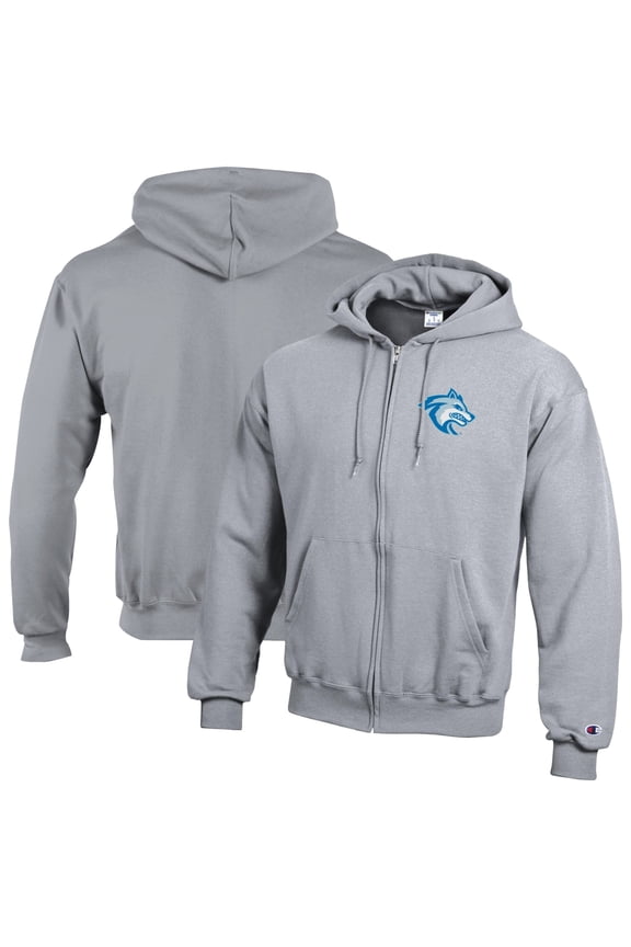 Men's Champion Gray Sonoma State Seawolves  Eco Powerblend Full-Zip Hoodie