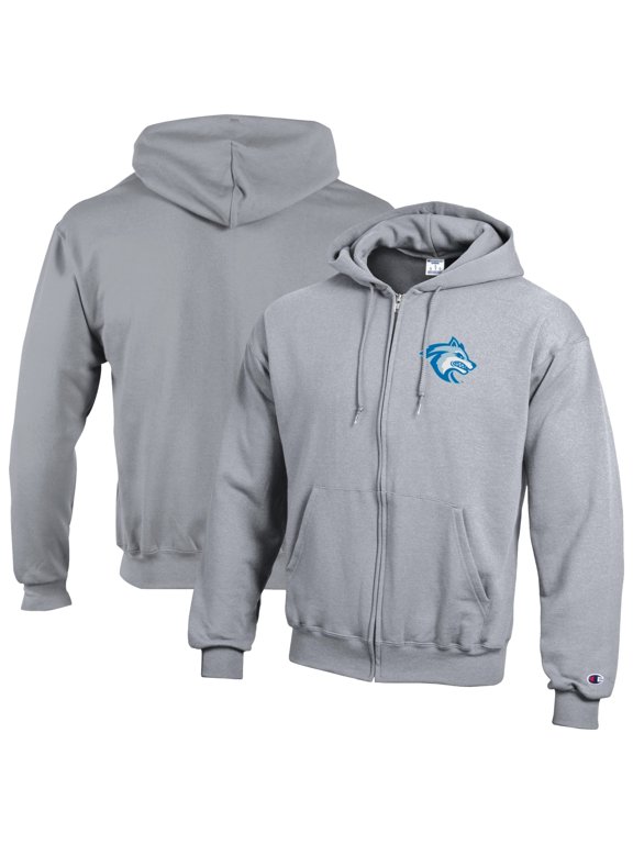 Men's Champion Gray Sonoma State Seawolves Eco Powerblend Full-Zip Hoodie
