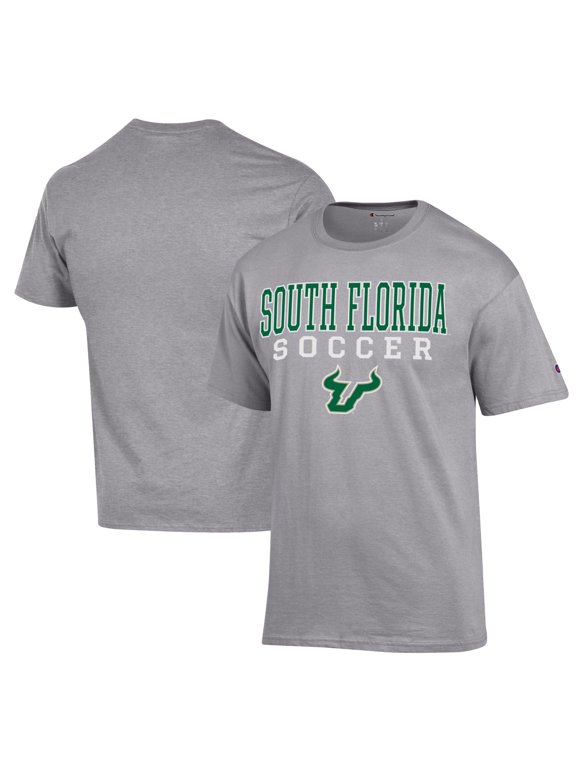 Men's Champion Gray South Florida Bulls Soccer Stack Logo Powerblend T-Shirt
