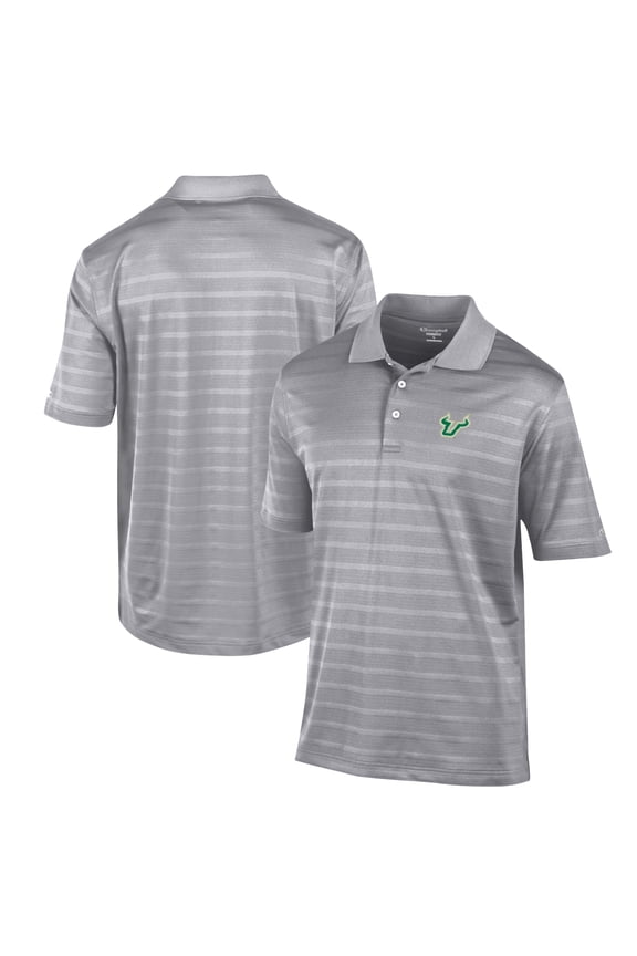 Men's Champion Gray South Florida Bulls Textured Solid Polo