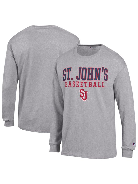 Men's Champion Gray St. John's Red Storm Jersey Long Sleeve T-Shirt