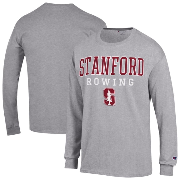 Men's Champion Gray Stanford Cardinal Rowing Jersey Long Sleeve T-Shirt