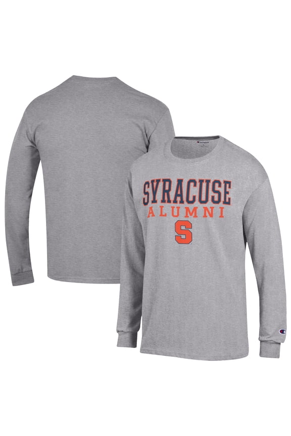 Men's Champion Gray Syracuse Orange Alumni Logo Stack Long Sleeve T-Shirt