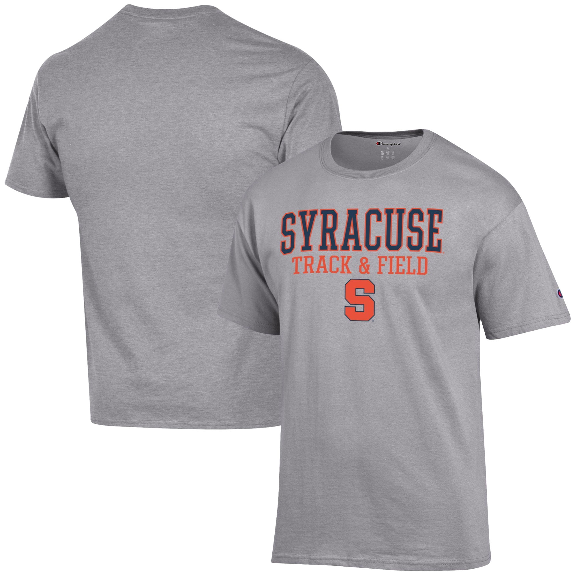 Men's Champion  Gray Syracuse Orange Track & Field Stack T-Shirt