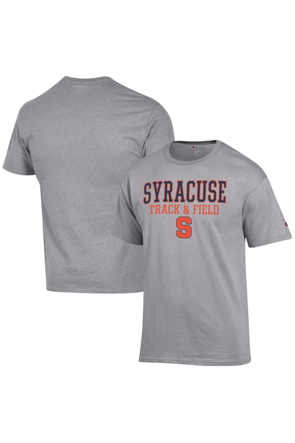 Men's Champion  Gray Syracuse Orange Track & Field Stack T-Shirt