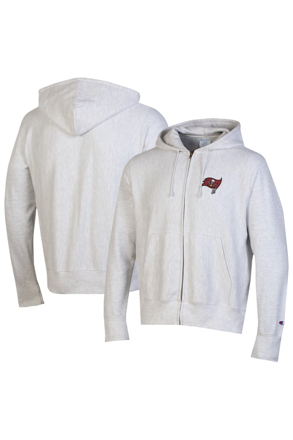 Men's Champion Gray Tampa Bay Buccaneers Reverse Weave Full-Zip Hoodie
