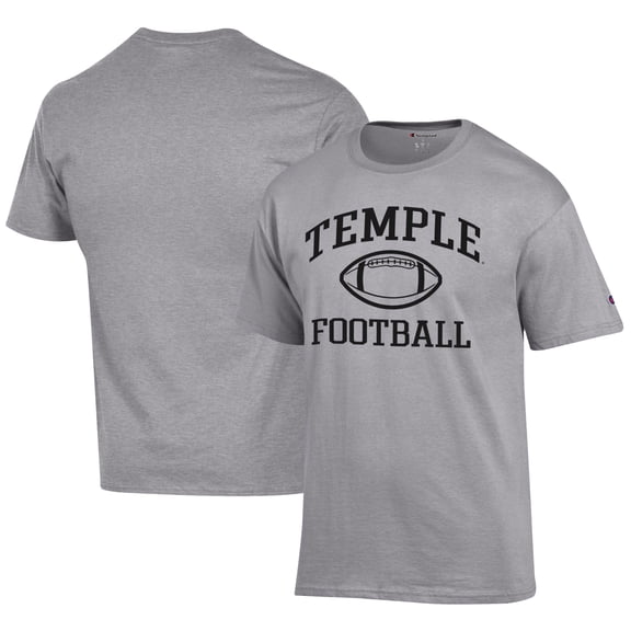 Men's Champion  Gray Temple Owls Football Jersey T-Shirt