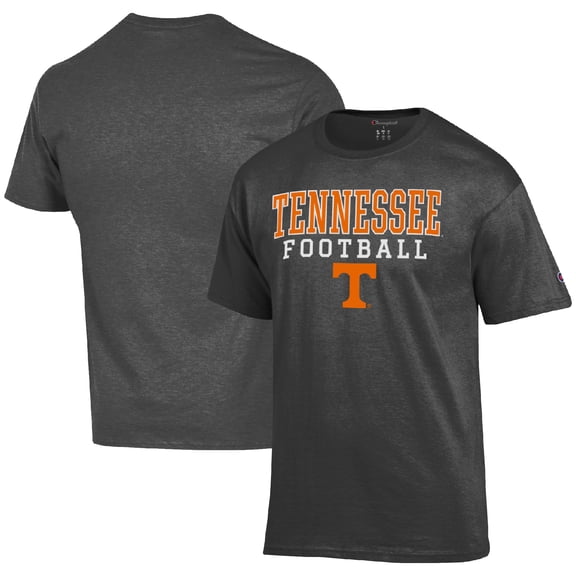 Men's Champion Gray Tennessee Volunteers Football Stack T-Shirt