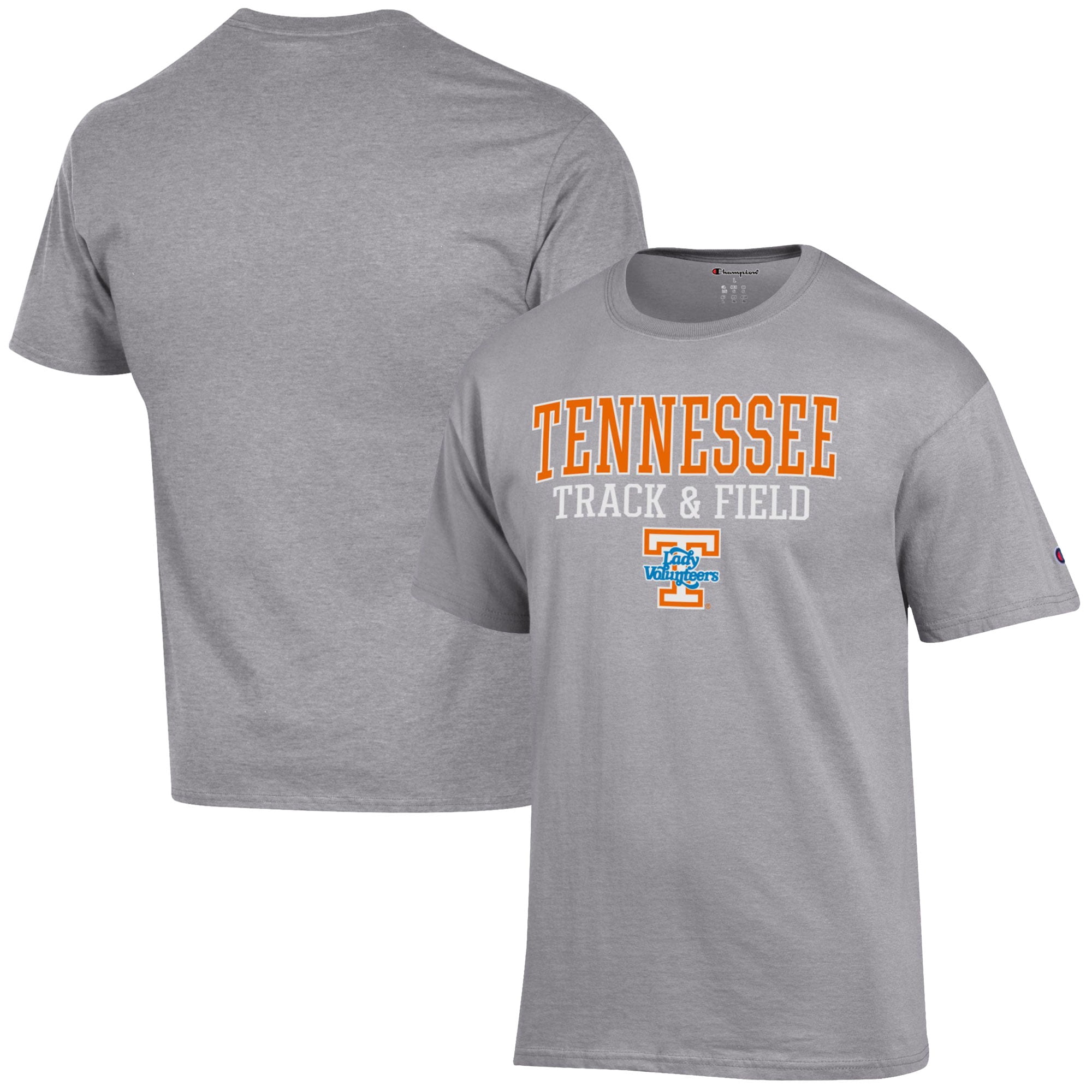 Men's Champion  Gray Tennessee Volunteers Track & Field Stack T-Shirt