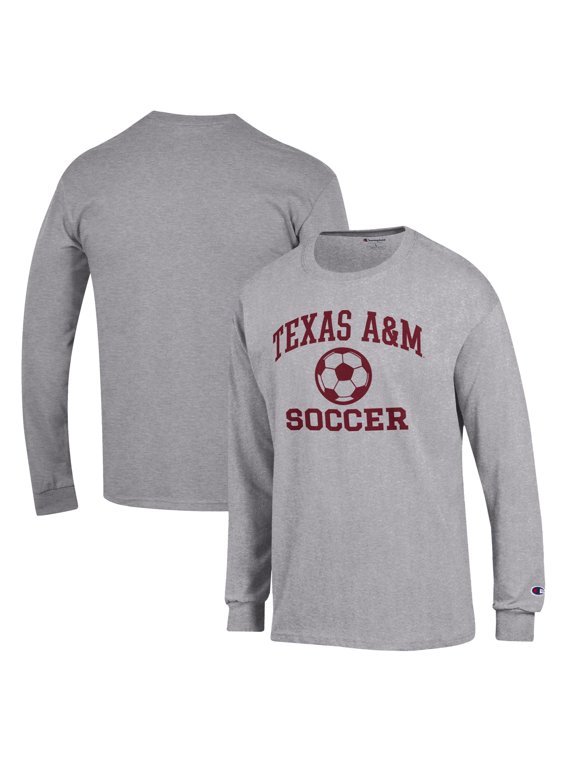 Men's Champion Gray Texas A&M Aggies Soccer Icon Long Sleeve T-Shirt