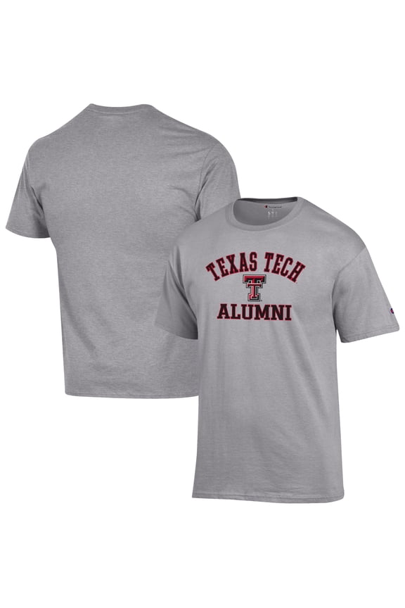 Men's Champion  Gray Texas Tech Red Raiders Alumni Logo T-Shirt