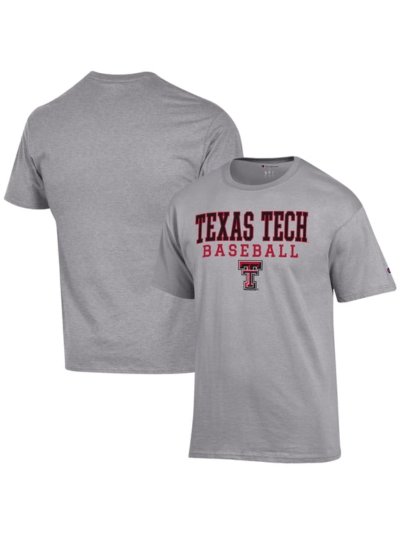 Men's Champion Gray Texas Tech Red Raiders Baseball Stack T-Shirt