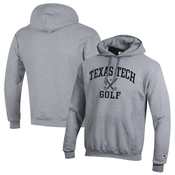 Men's Champion  Gray Texas Tech Red Raiders Icon Golf Powerblend Pullover Hoodie