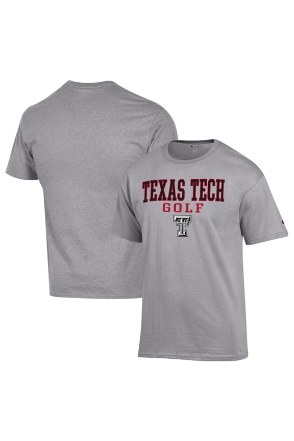 Men's-Champion  Gray Texas Tech Red Raiders Short Sleeve T-Shirt