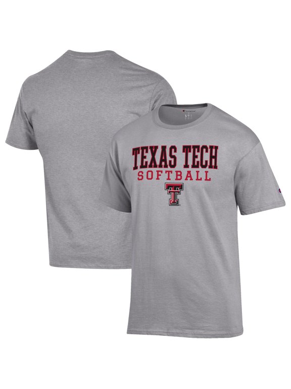 Men's Champion Gray Texas Tech Red Raiders Softball Stack T-Shirt