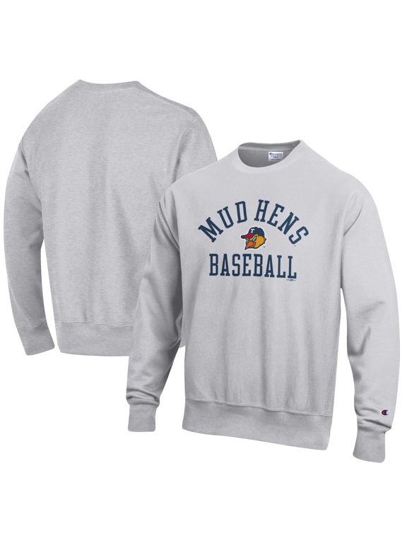 Men's Champion Gray Toledo Mud Hens Baseball Reverse Weave Pullover Sweatshirt