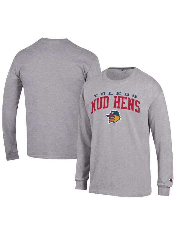 Men's Champion Gray Toledo Mud Hens Jersey Long Sleeve T-Shirt