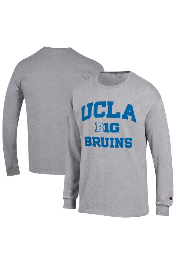 Men's Champion Gray UCLA Bruins Big Ten Long Sleeve T-Shirt