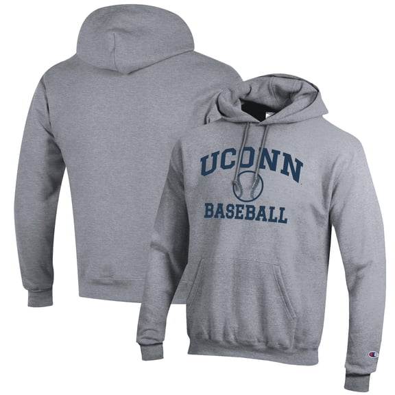Men's Champion Gray UConn Huskies Baseball Icon Pullover Hoodie