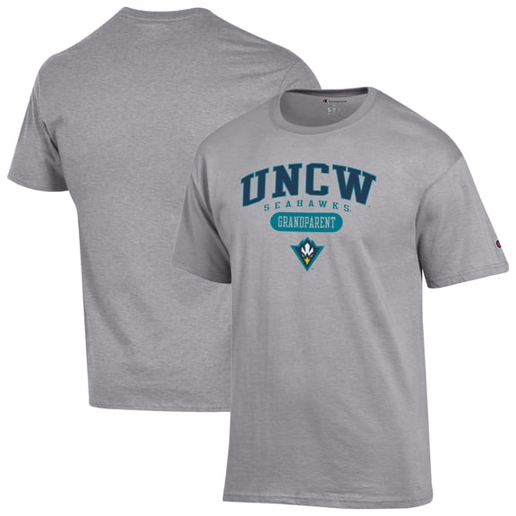 Men's Champion Gray UNC Wilmington Seahawks Grandparent Logo T-Shirt