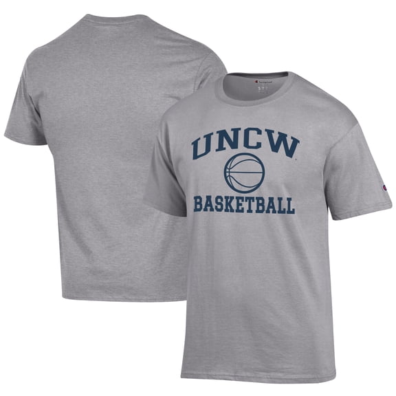 Men's Champion  Gray UNC Wilmington Seahawks Icon Logo Basketball Jersey T-Shirt